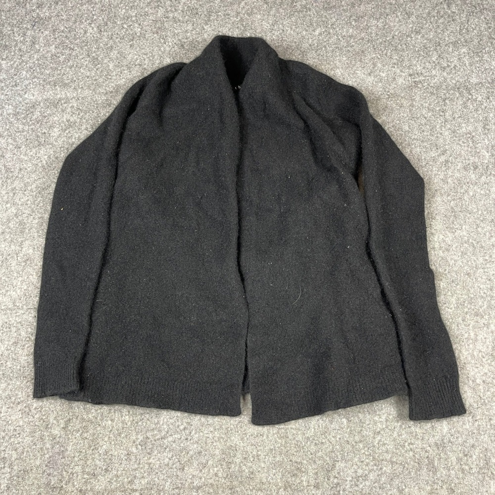 Theory Ashtry J Cashmere Cardigan Sweater S Black Open Front Shawl Collar